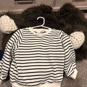 SHEIN Black and White Striped Kids Sweater